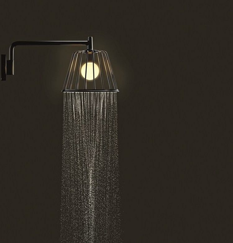佐藤大首次为Hansgrohe的设计师系列Axor设计卫浴作品，却出人意表的让花洒与灯具合体。